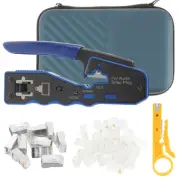 RJ45 Crimp Tool Pass Through Network Ethernet Cable Crimper for Cat5 Cat5e Cat6༄