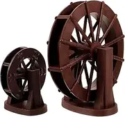 LUOZZY 2Pcs Waterfall Fountain Mini Water Wheel Small Plastic Water Wheel Model Micro Landscape Layout Props for Garden Patio