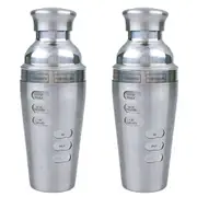 2PK Bartender Stainless Steel Dial-A-Drink Cocktail Shaker Barware 750ml Satin