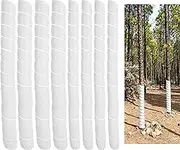 8 Pcs Tree Trunk Protector, 2 Sizes 15.7 Inch Plastic Spiral Tree Guard, White Tree Bark Wraps to Protect Bark