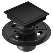 4 Inch Black Shower Drain with Tile Insert Grate Removable Cover, SUS 304 Stainl