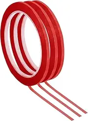 uxcell 3 Pack Whiteboard Tape, 2.5mm 3/32" Width Art Tape Dry Erase Board Pinstripe Thin Tape for Graphic Chart Grid Drafting Electrical Marking, Red