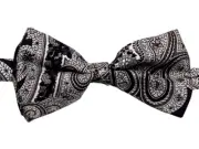 Etro Silk Bow Tie Black White Gray Pre-Tied Adjustable New Tag $175 Italy