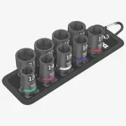 Wera 004580 Impaktor 1 Metric 1/2" Impact Socket Set on Belt, 9 Pieces
