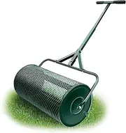 Spreader, 24" Durable Peat Moss Spreader, Lawn Roller, Lightweight Manure Spreader Roller With T-Handle, Lawn And Garden Top Soil Spreader, Patio Walking And Push Basket Screener ( Color : Green )