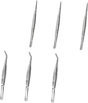 Stainless Steel Garden Tools 6pcs Succulent Tweezers Small Tongs Transplanting Seedlings