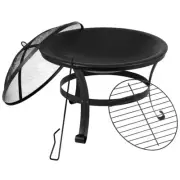 Flash 22" Round Wood Burning Firepit/Mesh Spark Screen and Poker - YL-202-22-GG