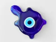 Glass Evil Eye, Handcrafted Turtle Paperweight, Home & Office Decor