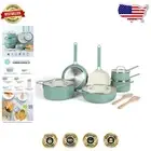 12-Piece Heavy Gauge Enamel Aluminum Cookware Set - PFOA Free & Dishwasher Safe