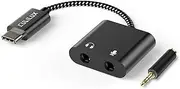 Cubilux USB C to TRS Microphone Headphone Splitter, Type C to 3.5mm Audio MIC Adapter Compatible with Samsung Galaxy S25/S24/S23/S22, iPad Pro 13/12.9/11, iPad Air 13/5th/4th, Pixel 9/8/7/6 Pro 8a/7a