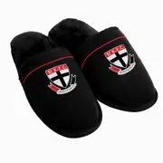 Mens AFL Official St Kilda Saints Football Club Winter Slippers Black Size 8/9
