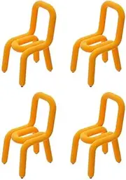 Stable Special-Shaped Dining Chair，Comfortable Colorful Creative Modern Design Office Chair，Low-Profile Home Hotel Desk Chair，Orange Mobile
