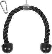 Deluxe Tricep Rope Cable Attachment 27 inch with 4 Colors Exercise Machine Black