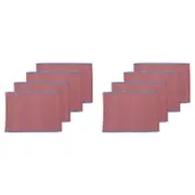 2x 4pc Porto Lola Polycotton Ribbed Placemats Set 33x45cm Fuchsia