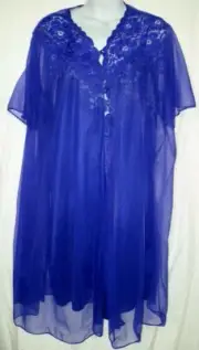 Ventura Purple Nightgown Robe Set Knee Length Sheer Sexy Medium 42" BUST