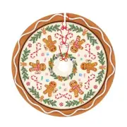 Gingerbread Man Christmas Tree Skirt Xmas Tree Mat Halloween Thanksgiving Chr...