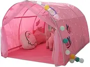 Children's Cabin Bed Tunnel Tent for 90-100cm in Width Loft Bed Bunk Tent,Fabric,Pop Up Canopy, Pink, Single with Mosquito Net