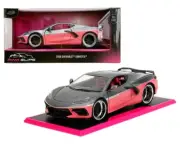 Jada 1:24 Pink Slips 2020 Chevrolet Corvette Metallic Grey Pink 35068 Diecast