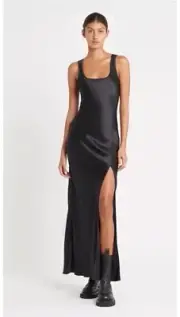Sir. The Label Editta Bias Dress Size 0 / US 2 Black Silk Maxi Slip Sexy Event