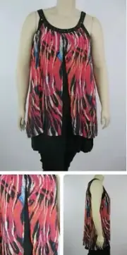 Autograph Ladies Sunset To Sunrise Sleeveless Tunic Top size 22 Colour Print