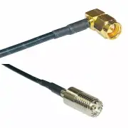 USA-CA LMR100 SMA MALE ANGLE to MINI UHF FEMALE Coaxial RF Pigtail Cable
