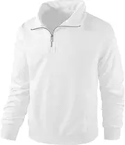 [LAIWANG] Men's Quarter Zip Pullover with Pocket - Performance Long Sleeve Athletic Shirt for Running, Golf, and Workout