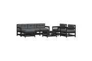 vidaXL Outdoor Lounge Set 7 Piece Sofa and Table with Cushions Solid Wood