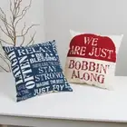 Set of 2 Nautical Themed Throw Pillows Sofa Couch Sectional Bed Settee Beach sea