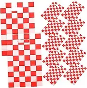 50PCS Checkered Racing Treat Bags with Handles for Candy Goodie and Party Favors for Race Car Themed Birthday Celebrations Versatile Use for Decoration and Storage