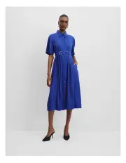 [Country Road] Fluid Shirt Dress in Deep Blue
