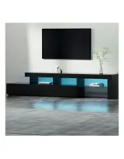 [Artiss] Entertainment Unit TV Cabinet RGB LED 215cm in Black