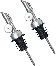 HEALEEP 2Pcs Stainless Steel Oil Pourer Practical Wine Spout Oil Bottle Stopper Fits Openings Design for Fresh Liquids for Oil Wine and Vinegar