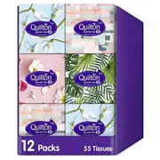 Quilton Extra Soft 3 Ply 55 Tissues Cubic Box Pack, 12 packs