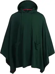[COOFANDY] Unisex Casual Hooded Poncho Cape Cloak Fashion Coat Hoodie Pullover with Pocket