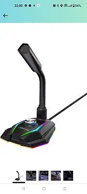 USB Microphone for Computer,RGB Lights Gaming Mic with Volume Control...