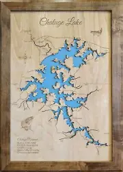 Chatuge Lake NC - Laser Cut Wood Map | Wall Art | Made to Order