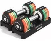 Adjustable Dumbbell Set, EOAT 2.5 to 12.5 lbs Free Weights Dumbbells Pair with T