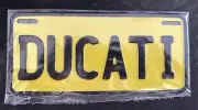 DUCATI YELLOW / BLACK MOTORCYCLE NOVELTY NUMBER PLATE