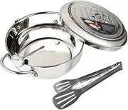 JUMPLAWN Japanese Style Deep Fryer Pan Stainless Steel Frying Pot with Thermometer Nonstick Design for Tempura and Fried Foods Compatible with Induction and Gas Cooktops