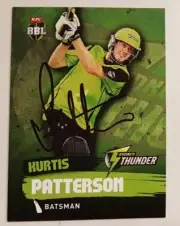 KURTIS PATTERSON CRICKET SIGNED IN PERSON Tap n play BBL CARD "BUY GENUINE"
