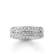 Genuine THOMAS SABO 50% OFF Sterling Silver CZ Zig Zag Ring Size 56 RRP$329