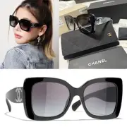 Chanel Black Sunglasses Square Shape Gradient