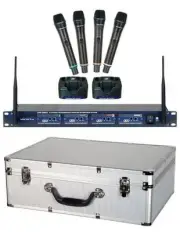 VocoPro Rechargeable 4-Channel UHF Wireless Microphone System - UHF58059