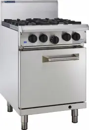 LUUS Professional 4 Burner & Oven W/ Pilots & Flame Failure RS-4B-P NG