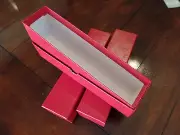 3 Red Cardboard Storage Box 2x2x9 Plus 250 2x2 Archival White Coin Envelopes