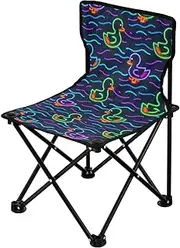 miaozhen Cute Animal Fluorescent Duckling Compact Backpacking Camp Chair Lightweight Folding Chair Includes Carry Bag