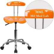 Flash Personalized Vibrant Orange & CH Swivel Task Office Chair/Tractor Seat