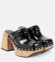 [Dorothee Schumacher] Dorothee Schumacher Cork Contrast leather clogs AU 10.5 black