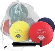 Champion Sports Playground Ball Set: Six Large Rhino Skin Soft Inflatable Balls for Kids Outdoor & Backyard Games, School & Gym Class
