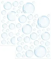 2Pcs Bubble Stickers, 8.7x11.0 Inch PVC Bubble Decorations, Ocean Wall Decals for Kid's Birthday, Mermaid Party, Bath Decor, Decorations, Stickers